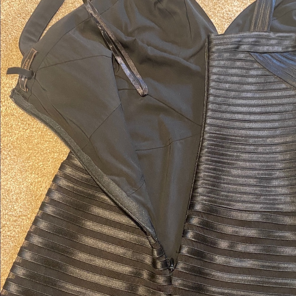 BCBGMAXAZRIA Satin/Mesh Sweetheart Neckline Evening Cocktail Gown/Prom/Wedding - Picture 14 of 15